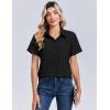 Zeagoo Women Blouses Short Sleeve Button Down Shirts Business Casual Dressy Work Tops Summer Spring Clothes(Black)