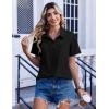 Zeagoo Women Blouses Short Sleeve Button Down Shirts Business Casual Dressy Work Tops Summer Spring Clothes(Black)