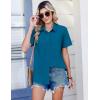 Zeagoo Women Blouses Short Sleeve Button Down Shirts Business Casual Dressy Work Tops Summer Spring Clothes(Peacock Blue)