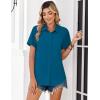 Zeagoo Women Blouses Short Sleeve Button Down Shirts Business Casual Dressy Work Tops Summer Spring Clothes(Peacock Blue)