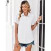Zeagoo Women Blouses Short Sleeve Button Down Shirts Business Casual Dressy Work Tops Summer Spring Clothes(White)