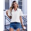 Zeagoo Women Blouses Short Sleeve Button Down Shirts Business Casual Dressy Work Tops Summer Spring Clothes(White)