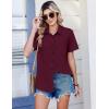 Zeagoo Women Blouses Short Sleeve Button Down Shirts Business Casual Dressy Work Tops Summer Spring Clothes(Wine Red)