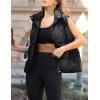 Zeagoo Women Puffer Vest Lightweight Stand Collar Sleeveless Winter Warm Zip Up Padded Outerwear Jackets with Pockets S-XXL(Black)