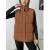 Zeagoo Women Puffer Vest Lightweight Stand Collar Sleeveless Winter Warm Zip Up Padded Outerwear Jackets with Pockets S-XXL(Brown)