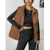 Zeagoo Women Puffer Vest Lightweight Stand Collar Sleeveless Winter Warm Zip Up Padded Outerwear Jackets with Pockets S-XXL(Brown)