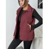 Zeagoo Women Puffer Vest Lightweight Stand Collar Sleeveless Winter Warm Zip Up Padded Outerwear Jackets with Pockets S-XXL(Burgundy)