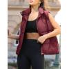 Zeagoo Women Puffer Vest Lightweight Stand Collar Sleeveless Winter Warm Zip Up Padded Outerwear Jackets with Pockets S-XXL(Burgundy)