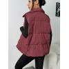 Zeagoo Women Puffer Vest Lightweight Stand Collar Sleeveless Winter Warm Zip Up Padded Outerwear Jackets with Pockets S-XXL(Burgundy)