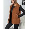 Zeagoo Women Puffer Vest Lightweight Stand Collar Sleeveless Winter Warm Zip Up Padded Outerwear Jackets with Pockets S-XXL(Camel)