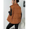 Zeagoo Women Puffer Vest Lightweight Stand Collar Sleeveless Winter Warm Zip Up Padded Outerwear Jackets with Pockets S-XXL(Camel)