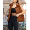 Zeagoo Women Puffer Vest Lightweight Stand Collar Sleeveless Winter Warm Zip Up Padded Outerwear Jackets with Pockets S-XXL(Camel)