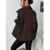 Zeagoo Women Puffer Vest Lightweight Stand Collar Sleeveless Winter Warm Zip Up Padded Outerwear Jackets with Pockets S-XXL(Dark Brown)