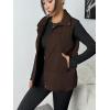Zeagoo Women Puffer Vest Lightweight Stand Collar Sleeveless Winter Warm Zip Up Padded Outerwear Jackets with Pockets S-XXL(Dark Brown)