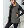 Zeagoo Women Puffer Vest Lightweight Stand Collar Sleeveless Winter Warm Zip Up Padded Outerwear Jackets with Pockets S-XXL(Dark Grey)