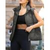 Zeagoo Women Puffer Vest Lightweight Stand Collar Sleeveless Winter Warm Zip Up Padded Outerwear Jackets with Pockets S-XXL(Dark Grey)