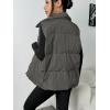 Zeagoo Women Puffer Vest Lightweight Stand Collar Sleeveless Winter Warm Zip Up Padded Outerwear Jackets with Pockets S-XXL(Dark Grey)