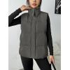 Zeagoo Women Puffer Vest Lightweight Stand Collar Sleeveless Winter Warm Zip Up Padded Outerwear Jackets with Pockets S-XXL(Dark Grey)