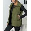 Zeagoo Women Puffer Vest Lightweight Stand Collar Sleeveless Winter Warm Zip Up Padded Outerwear Jackets with Pockets S-XXL(Green)