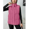 Zeagoo Women Puffer Vest Lightweight Stand Collar Sleeveless Winter Warm Zip Up Padded Outerwear Jackets with Pockets S-XXL(Hot Pink)