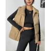 Zeagoo Women Puffer Vest Lightweight Stand Collar Sleeveless Winter Warm Zip Up Padded Outerwear Jackets with Pockets S-XXL(Khaki)