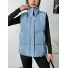 Zeagoo Women Puffer Vest Lightweight Stand Collar Sleeveless Winter Warm Zip Up Padded Outerwear Jackets with Pockets S-XXL(Light Blue)