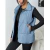 Zeagoo Women Puffer Vest Lightweight Stand Collar Sleeveless Winter Warm Zip Up Padded Outerwear Jackets with Pockets S-XXL(Light Blue)