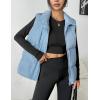 Zeagoo Women Puffer Vest Lightweight Stand Collar Sleeveless Winter Warm Zip Up Padded Outerwear Jackets with Pockets S-XXL(Light Blue)