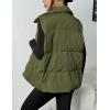 Zeagoo Women Puffer Vest Lightweight Stand Collar Sleeveless Winter Warm Zip Up Padded Outerwear Jackets with Pockets S-XXL(Olive)