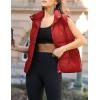 Zeagoo Women Puffer Vest Lightweight Stand Collar Sleeveless Winter Warm Zip Up Padded Outerwear Jackets with Pockets S-XXL(Red)