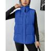 Zeagoo Women Puffer Vest Lightweight Stand Collar Sleeveless Winter Warm Zip Up Padded Outerwear Jackets with Pockets S-XXL(Sky Blue)