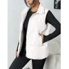 Zeagoo Women Puffer Vest Lightweight Stand Collar Sleeveless Winter Warm Zip Up Padded Outerwear Jackets with Pockets S-XXL(White)
