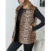 Zeagoo Women Puffer Vest Lightweight Stand Collar Sleeveless Winter Warm Zip Up Padded Outerwear Jackets with Pockets S-XXL(White Brown Black Leopard)