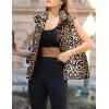 Zeagoo Women Puffer Vest Lightweight Stand Collar Sleeveless Winter Warm Zip Up Padded Outerwear Jackets with Pockets S-XXL(White Brown Black Leopard)