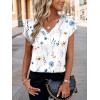 Zeagoo Women Silk Satin Tops Cap Short Sleeve Blouse V Neck Shirts Business Casual Outfits S-2XL(Bf290)