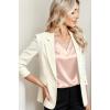 Zeagoo Women Silk Satin Tops Cap Short Sleeve Blouse V Neck Shirts Business Casual Outfits S-2XL(Champagne)