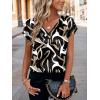 Zeagoo Women Silk Satin Tops Cap Short Sleeve Blouse V Neck Shirts Business Casual Outfits S-2XL(Cx312)