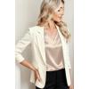 Zeagoo Women Silk Satin Tops Cap Short Sleeve Blouse V Neck Shirts Business Casual Outfits S-2XL(Light Grey)