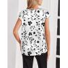 Zeagoo Women Silk Satin Tops Cap Short Sleeve Blouse V Neck Shirts Business Casual Outfits S-2XL(Sf291)
