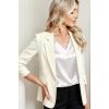 Zeagoo Women Silk Satin Tops Cap Short Sleeve Blouse V Neck Shirts Business Casual Outfits S-2XL(White)