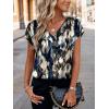 Zeagoo Women Silk Satin Tops Cap Short Sleeve Blouse V Neck Shirts Business Casual Outfits S-2XL(Zr220)