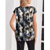 Zeagoo Women Silk Satin Tops Cap Short Sleeve Blouse V Neck Shirts Business Casual Outfits S-2XL(Zr220)