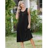 Zeagoo Women Summer Midi Dress 2026 Sleeveless Casual Beach Sundress Button Down Loose Spring Tank Dresses with Pockets(Black)