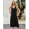 Zeagoo Women Summer Midi Dress 2026 Sleeveless Casual Beach Sundress Button Down Loose Spring Tank Dresses with Pockets(Black)