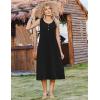 Zeagoo Women Summer Midi Dress 2026 Sleeveless Casual Beach Sundress Button Down Loose Spring Tank Dresses with Pockets(Black)
