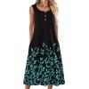 Zeagoo Women Summer Midi Dress 2026 Sleeveless Casual Beach Sundress Button Down Loose Spring Tank Dresses with Pockets(Black Green)