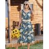 Zeagoo Women Summer Midi Dress 2026 Sleeveless Casual Beach Sundress Button Down Loose Spring Tank Dresses with Pockets(Blue Leaves)