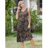Zeagoo Women Summer Midi Dress 2026 Sleeveless Casual Beach Sundress Button Down Loose Spring Tank Dresses with Pockets(Ethnic Blue)
