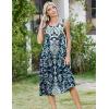 Zeagoo Women Summer Midi Dress 2026 Sleeveless Casual Beach Sundress Button Down Loose Spring Tank Dresses with Pockets(Ethnic Navy Blue)
