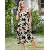Zeagoo Women Summer Midi Dress 2026 Sleeveless Casual Beach Sundress Button Down Loose Spring Tank Dresses with Pockets(Floral Black)